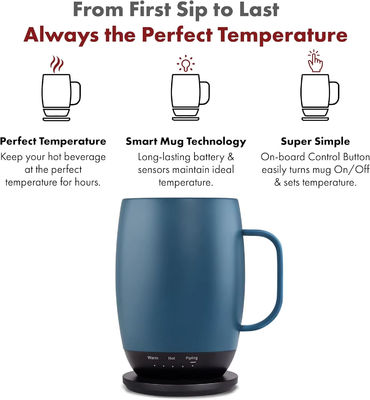 Portátil estilo digital de fábrica concebido de auto-aquecimento Drinkware temperatura controlada Directo beber caneca de café viajar sem fio