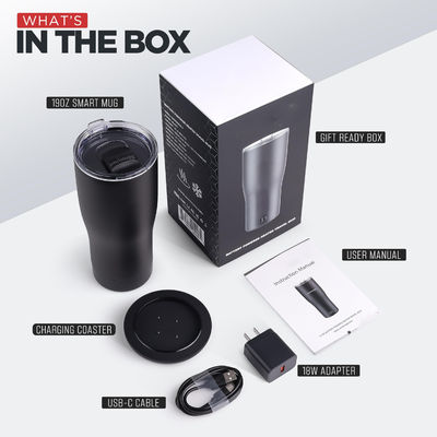 Taça de café aquecida inteligente personalizada tela LED temperatura auto-ajustável para bebida direta conveniente para carro de viagem