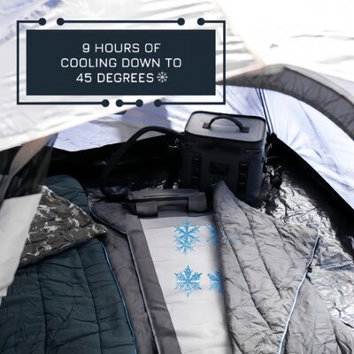 Cadeira de acampamento portátil com design ergonômico e almofada de refrigeração removível para atividades e eventos ao ar livre confortáveis