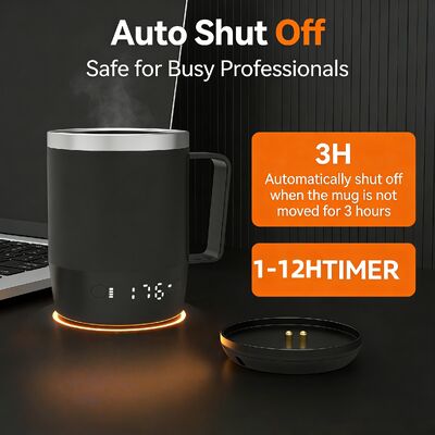 Portátil de aço inoxidável LED Digital temperatura controlada auto-aquecimento de caneca de café fábrica concebido caneca de café inteligente