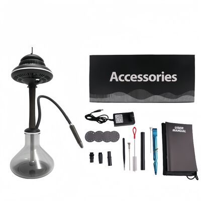 Shisha narguilé portátil sem fio personalizado com bateria de longa duração e efeitos de iluminação RGB vibrantes, ideal para viagens e atividades ao ar livre