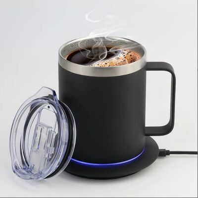 Caneca portátil com autoaquecimento, atacado, bateria de 5000 mah, 18 onças, aquecedor de café, recarregável, autoaquecimento, caneca de viagem para escritório