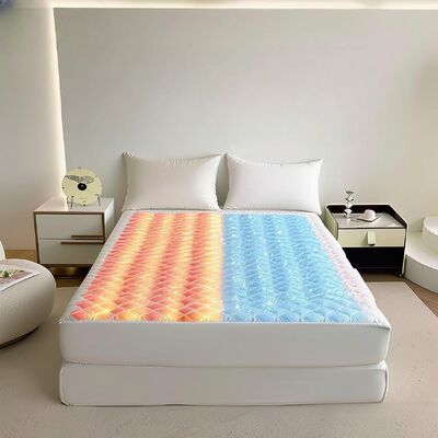 Luxo 600TC de algodão de bambu controle de temperatura de zona dupla Smart cama colchão com sistema de arrefecimento silencioso e aquecimento suave