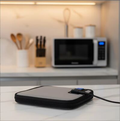Reusable Electric Lunch Box with Digital Control Non-Stick Inner Pot USB Powered up 1L Capacity for Outdoor Car RV Household Use