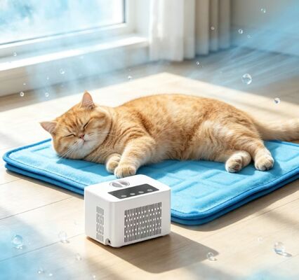 Pad de refrigeração de cama de animais de estimação inteligente usando tecnologia física de refrigeração por água, mantendo uma superfície fria estável e duradoura para animais de estimação