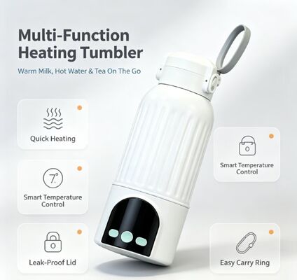 Aquecedor de mamadeira portátil alimentado por USB com temperatura ajustável e interior de aço inoxidável para alimentação segura de bebês