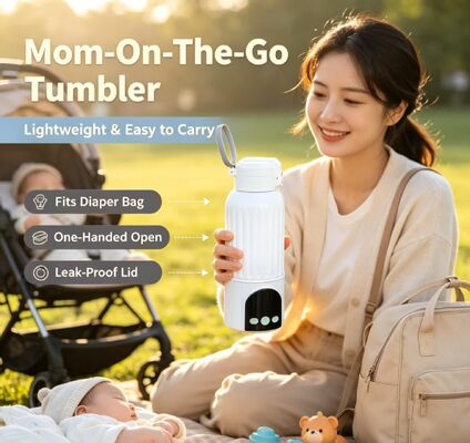 Aquecedor de mamadeira portátil alimentado por USB com temperatura ajustável e interior de aço inoxidável para alimentação segura de bebês