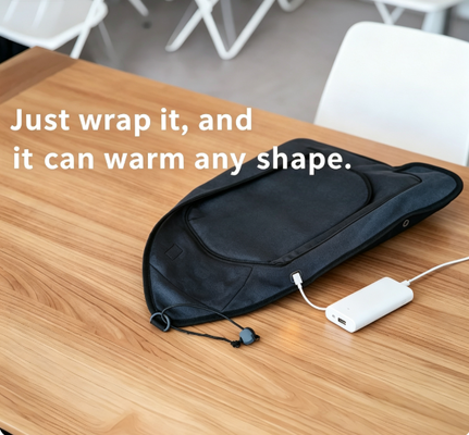 Bolsa aquecedora de alimentos alimentada por USB com design de embrulho flexível e materiais de grau alimentício, proporcionando aquecimento constante e suave para refeições embaladas