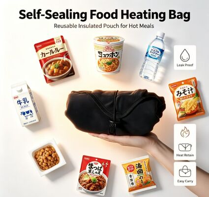 Saco de aquecimento de alimentos portátil auto-selado, saco de aquecimento reutilizável, adequado para macarrão instantâneo, curry e refeições prontas para comer