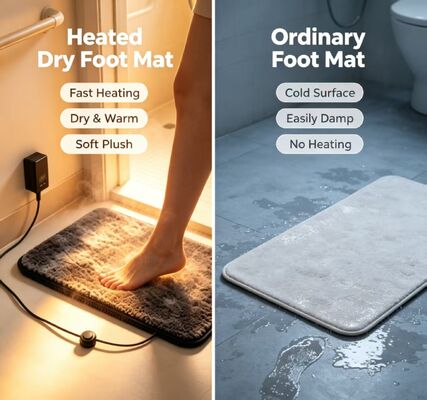Drying Foot Mat Offering Steady Gentle Heating and Overheat Protection System to Keep Feet Warm Dry and Comfortable for Long Time