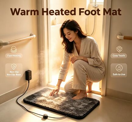 Drying Foot Mat Made from Fabric Material with Anti Slip Bottom and Intelligent Temperature Control for Long Time Comfortable