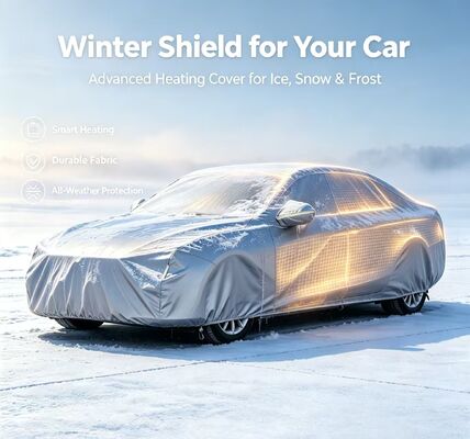 Capota de aquecimento flexível para carro, oferecendo aquecimento e proteção contra neve, geada e temperaturas de congelamento para vários tipos de veículos