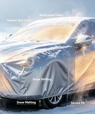 Capota de aquecimento flexível para carro, oferecendo aquecimento e proteção contra neve, geada e temperaturas de congelamento para vários tipos de veículos