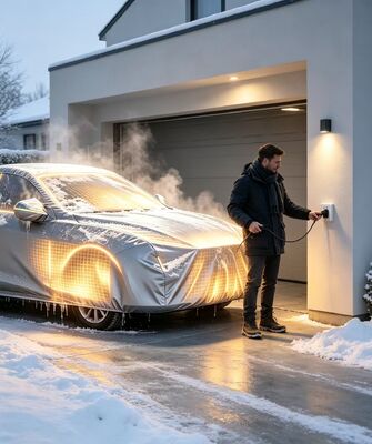 Capota de aquecimento para carro projetada para se ajustar perfeitamente aos compartimentos do motor do veículo, garantindo distribuição uniforme de calor e proteção