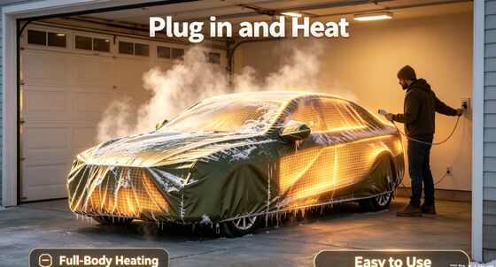 Capô de aquecimento do automóvel construído com materiais duráveis e fio de aquecimento que assegura uma excelente eficiência e proteção do aquecimento