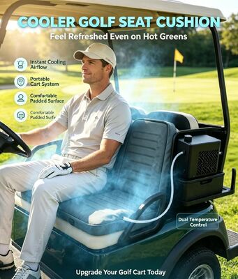 Pades de aquecimento de golfe macios e duráveis para bancos de carrinhos de golfe que oferecem funções de aquecimento e arrefecimento com proteção contra sobreaquecimento para extensos períodos ao ar livre