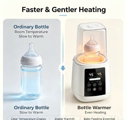 200W aquecedor de garrafa de bebê elétrico 30-65°C Controle de temperatura Proteção contra queima seca Desligamento automático aquecedor de leite para sacos de armazenamento de leite materno Garrafas de bebê de silicone de vidro PP
