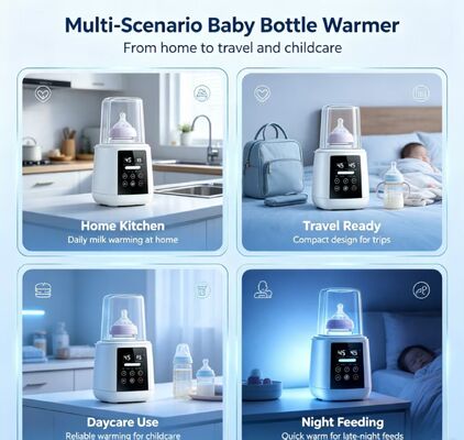 200W aquecedor de garrafa de bebê elétrico 30-65°C Controle de temperatura Proteção contra queima seca Desligamento automático aquecedor de leite para sacos de armazenamento de leite materno Garrafas de bebê de silicone de vidro PP