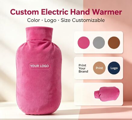 Aquecedor de Mãos Recarregável em Forma de Balde, Tecido Ultra Macio de Cristal, Temperatura Ajustável, Bolsa Elétrica Aquecida Portátil com Carregamento DC, Cor Personalizada OEM ODM