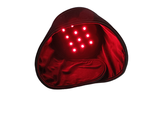 Touca de Terapia de Luz Vermelha com RLT e NIR, Chapéu de Terapia do Couro Cabeludo com Modo de Respiração Pulsada de 10Hz e 40Hz para Relaxamento Cerebral, Melhoria do Sono e Alívio do Estresse
