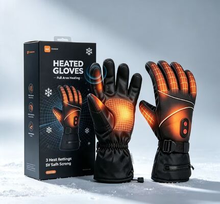 Guantes de aquecimento elétrico de folha de grafeno 5V Guantes de aquecimento térmico a bateria, temperatura ajustável resistente ao vento resistente à água aquecedores de mão para esportes ao ar livre Ciclismo de esqui