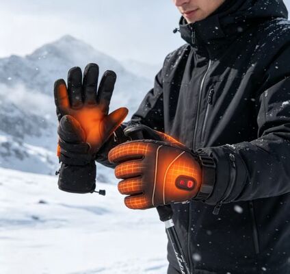 Luvas Aquecidas Elétricas Grafeno Aquecimento Rápido, Temperatura Ajustável Luvas Térmicas Impermeáveis, Logotipo e Embalagem Personalizados Disponíveis