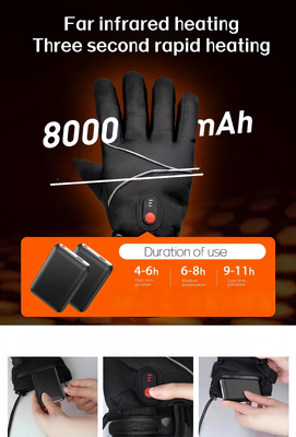 Luvas Elétricas Aquecidas a Bateria com Grafeno Térmico 40-65℃ Luvas Aquecidas Ajustáveis à Prova de Vento e Água Aquecedores de Mãos Unissexo Luvas de Inverno para Esqui, Ciclismo, Motociclismo e Desportos ao Ar Livre