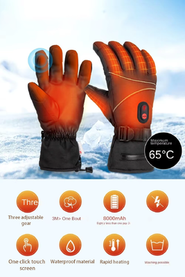 Guantes de aquecimento elétrico de folha de grafeno 5V Guantes de aquecimento térmico a bateria, temperatura ajustável resistente ao vento resistente à água aquecedores de mão para esportes ao ar livre Ciclismo de esqui