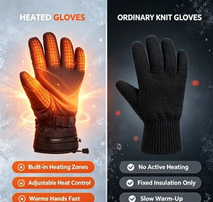 Luvas Aquecidas Elétricas Grafeno Aquecimento Rápido, Temperatura Ajustável Luvas Térmicas Impermeáveis, Logotipo e Embalagem Personalizados Disponíveis