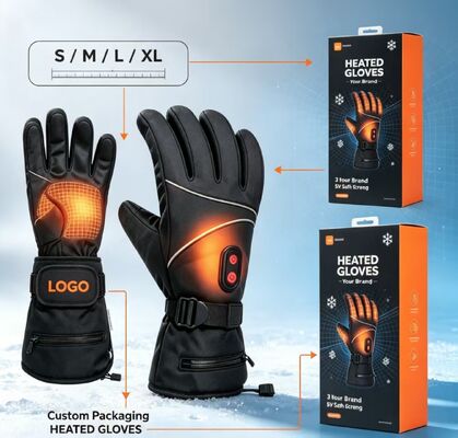 Luvas Aquecidas Elétricas Grafeno Aquecimento Rápido, Temperatura Ajustável Luvas Térmicas Impermeáveis, Logotipo e Embalagem Personalizados Disponíveis
