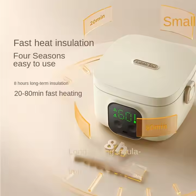 Caixa de Almoço Elétrica Aquecida por Pasteurização USB, Recipiente de Aquecimento de Alimentos de Aço Inoxidável 304 de 500ml, Controle Multi-Temperatura