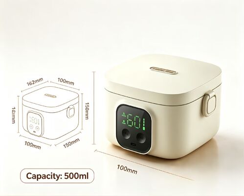 Caixa de almoço de aquecimento elétrico para a casa, mini aquecedor de alimentos portátil, aço inoxidável 304Aquecimento rápido, poupança de espaço para refeições familiares domésticas