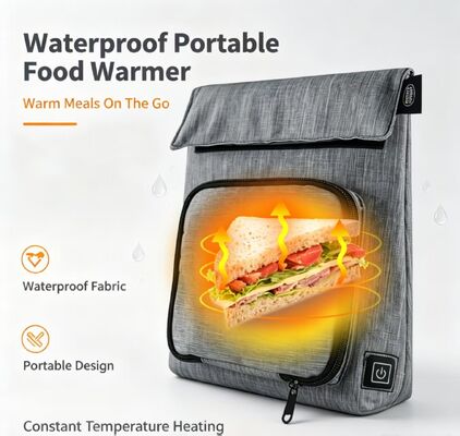 Bolsa Térmica Portátil à Prova D'água Aquecida por USB, 3 Níveis de Temperatura Ajustável de 50-59°C, Bolsa de Aquecimento de Alimentos Lavável Removível à Prova de Vazamentos para Viagens, Escola, Piquenique ao Ar Livre