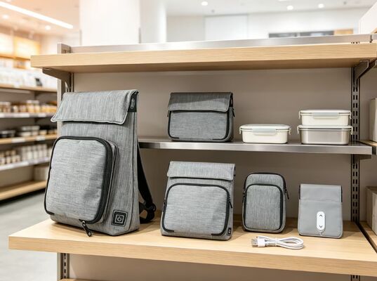 Saco de almoço USB de aquecimento de fibra de poliéster, aquecedor de alimentos à prova de vazamento e à prova de água, unidade de aquecimento removível e lavável, 50-59°C, ajuste de temperatura de 3 níveis para aquecimento de refeições em movimento