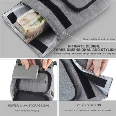 Solução de aquecimento de alimentos On-The-Go｜Aquecedor de almoço aquecido à prova d'água USB, removível para carregamento e totalmente lavável, à prova de vazamentos 3 níveis 50-59°C Calor para viagens, escola e piquenique ao ar livre