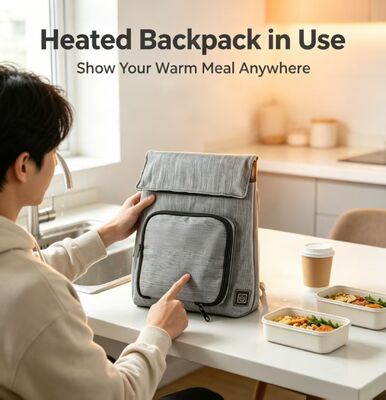 Solução de aquecimento de alimentos On-The-Go｜Aquecedor de almoço aquecido à prova d'água USB, removível para carregamento e totalmente lavável, à prova de vazamentos 3 níveis 50-59°C Calor para viagens, escola e piquenique ao ar livre