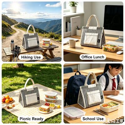 Saco de almoço aquecido portátil USB, aquecimento rápido aquecedor de alimentos elétrico com 3 modos de temperatura, peso leve 0.295KG Tote térmico para escritório, escola e exterior
