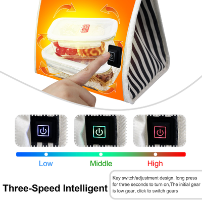 Saco de almoço aquecido portátil USB, aquecimento rápido aquecedor de alimentos elétrico com 3 modos de temperatura, peso leve 0.295KG Tote térmico para escritório, escola e exterior