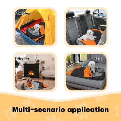 Saco de dormir de cães aquecido de OEM ODM personalizado 3 níveis de temperatura ajustável, saco de dormir de algodão oco de marca privada 71 * 108cm, logotipo personalizado e embalagem para acampamento viagens casa ao ar livre, certificado CE FCC