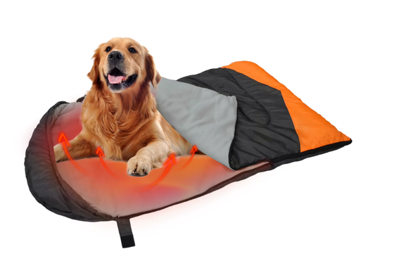 Saco de dormir de cães aquecido de OEM ODM personalizado 3 níveis de temperatura ajustável, saco de dormir de algodão oco de marca privada 71 * 108cm, logotipo personalizado e embalagem para acampamento viagens casa ao ar livre, certificado CE FCC