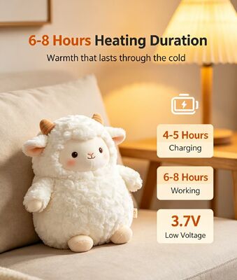 Cute Warm Sheep Portable Rechargeable Hand Warmer,3 Temperatura 40-60°C,6-8 horas de tempo de trabalho,USB Power Bank Suporte para uso em movimento,Compacto 9*15*18cm Poliéster Winter Pocket Heater