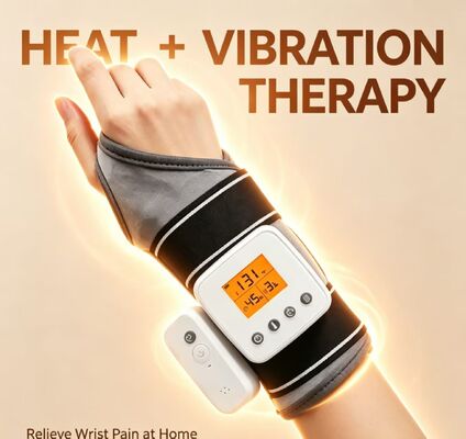 Tornozeleira Aquecida Recarregável por USB com Massagem Vibratória, 3 Configurações de Temperatura e Temporizador, Faixa de Pulso Aquecida para Suporte de Pulso para Síndrome do Túnel do Carpo e Artrite