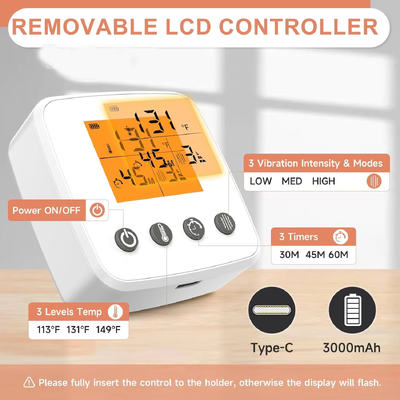 Tornozeleira Aquecida Recarregável por USB com Massagem Vibratória, 3 Configurações de Temperatura e Temporizador, Faixa de Pulso Aquecida para Suporte de Pulso para Síndrome do Túnel do Carpo e Artrite