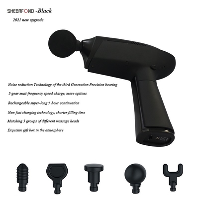 Massageador de tecido profundo portátil de ruído 45db, arma de massagem elétrica muscular odm oem