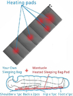 Saco de dormir com almofada elétrica de grafeno USB para acampamento tamanho 195 × 75 cm