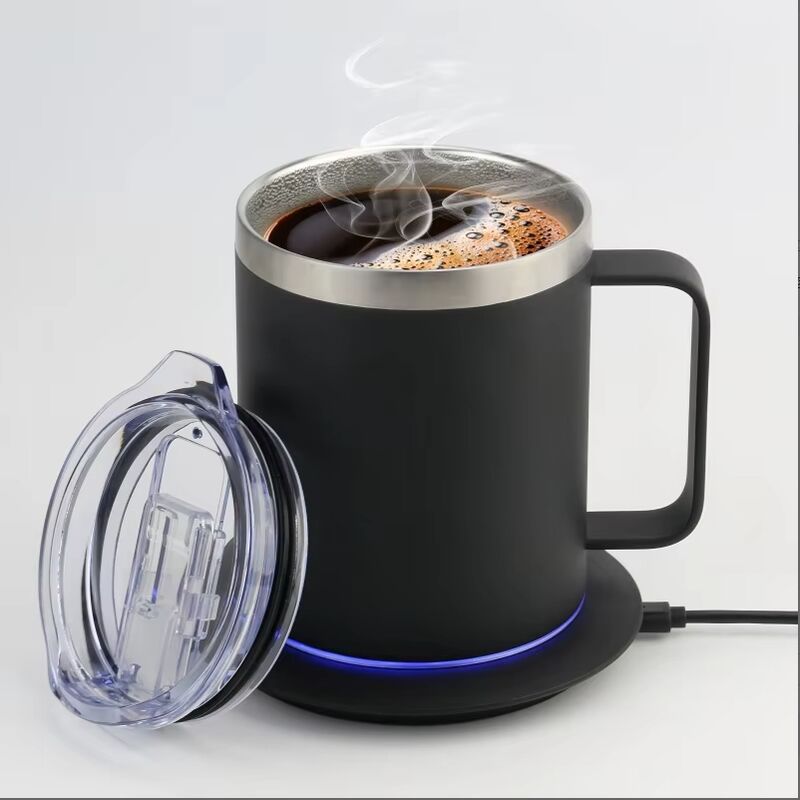 Caneca portátil com autoaquecimento, atacado, bateria de 5000 mah, 18 onças, aquecedor de café, recarregável, autoaquecimento, caneca de viagem para escritório