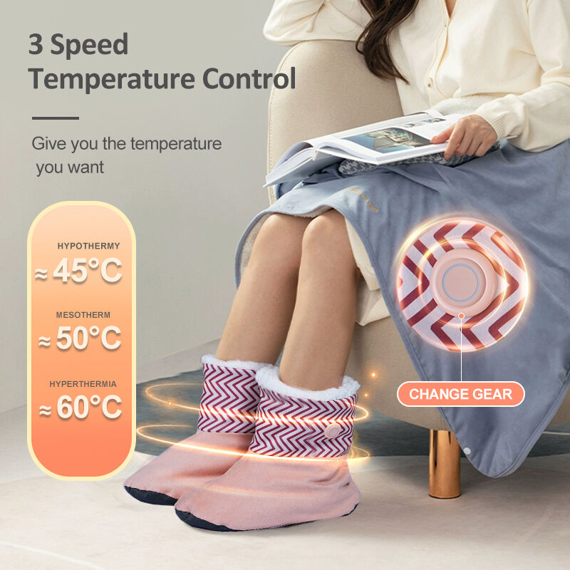 Electric Foot Warmer customizable size and power offering instant heat and far infrared benefits to improve foot blood flow