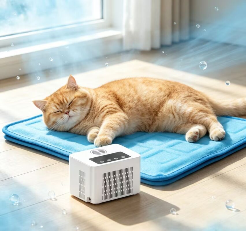 Pad de refrigeração de cama de animais de estimação inteligente usando tecnologia física de refrigeração por água, mantendo uma superfície fria estável e duradoura para animais de estimação