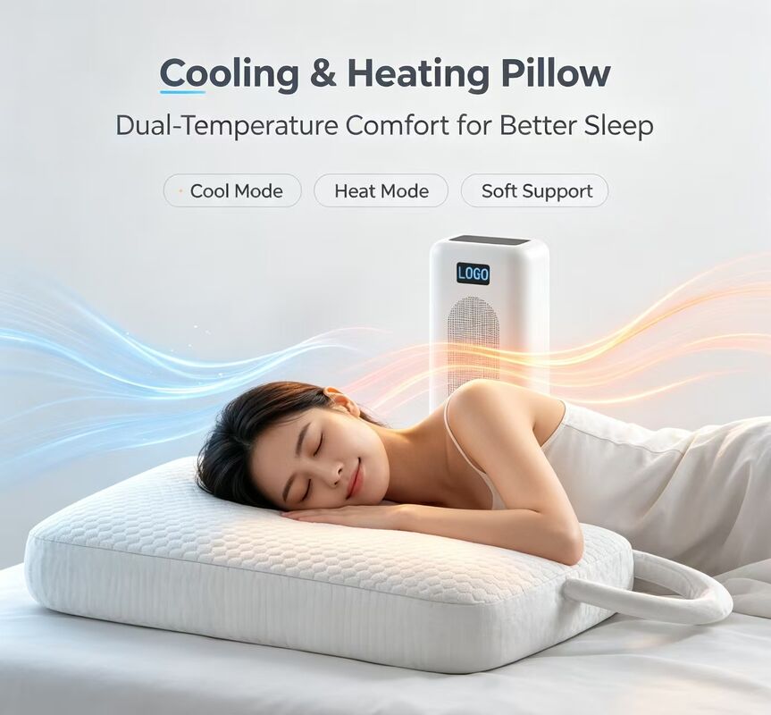 Tecnologia de controlo de temperatura do travesseiro de aquecimento eléctrico que assegura aquecimento e arrefecimento consistentes para melhorar o sono e o conforto