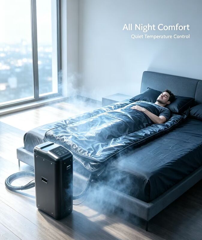 Saco de dormir refrigerado com compressor de semicondutores de energia